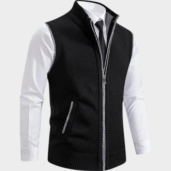 Zip-Up High Colar | Cardigan