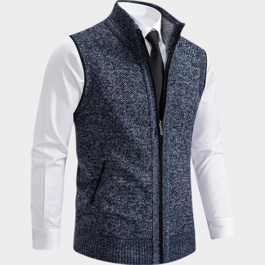 Zip-Up High Colar | Cardigan