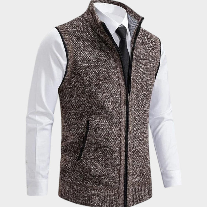 Zip-Up High Colar | Cardigan