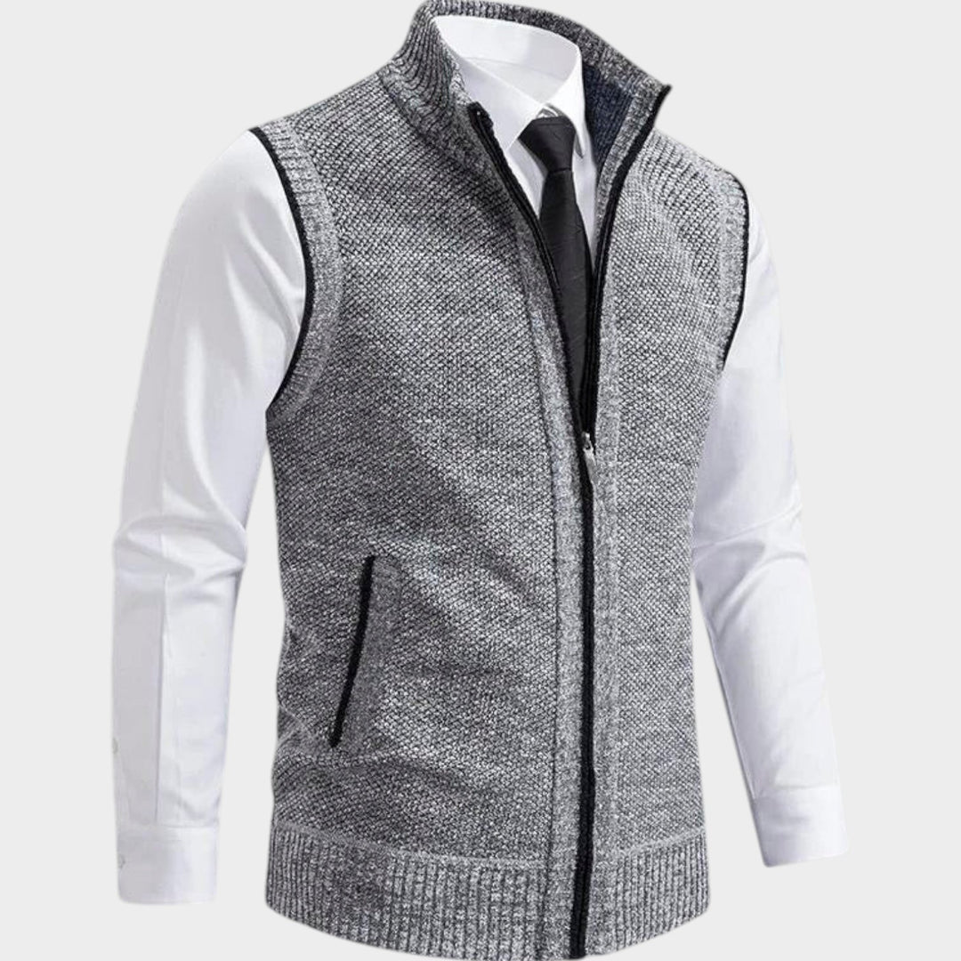 Zip-Up High Colar | Cardigan