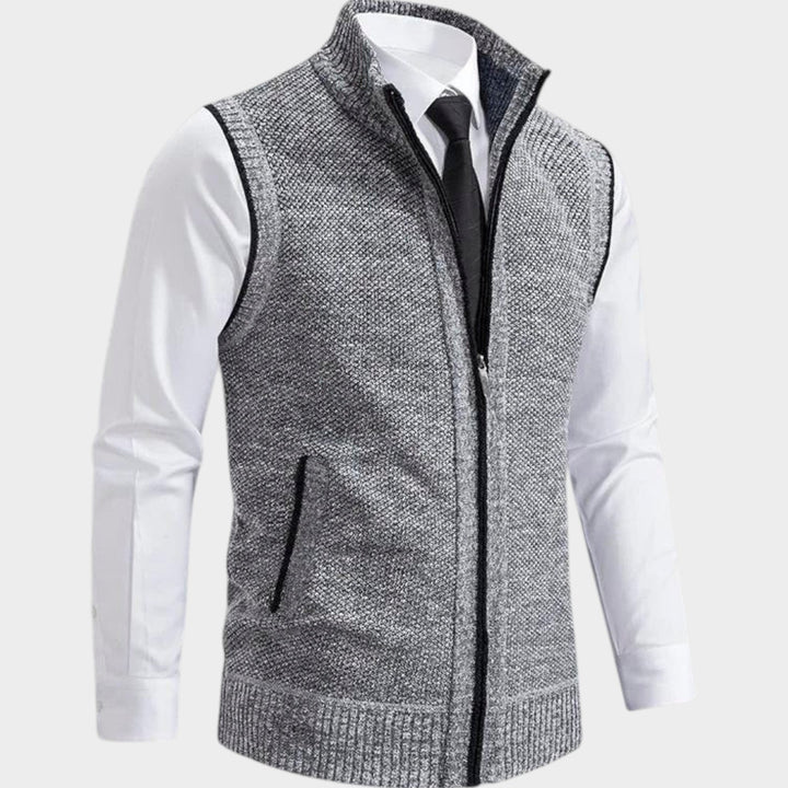 Zip-Up High Colar | Cardigan