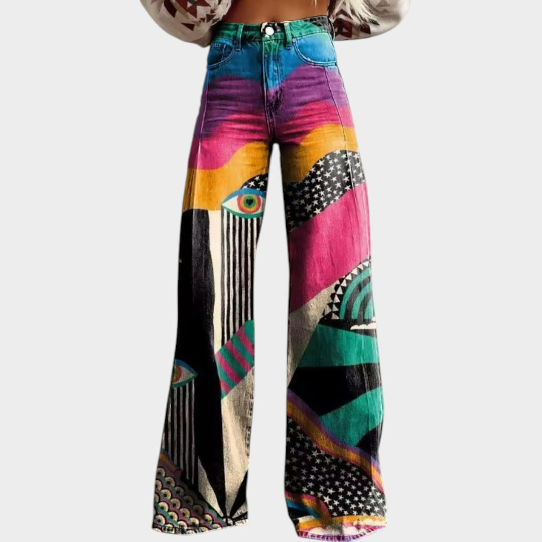 Women’s Flared Pants Boho Chic High Waist Retro Style
