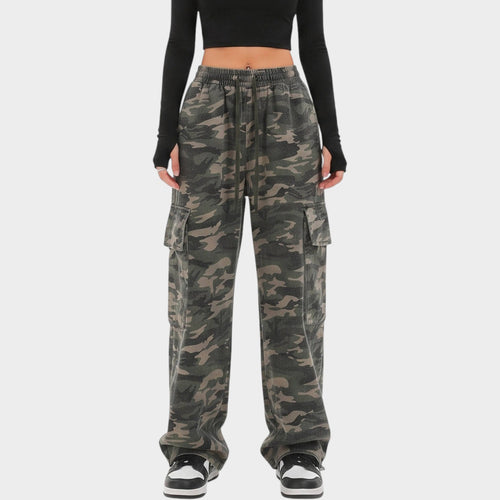 Women's Cargo Pants Camouflage Print Baggy Fit