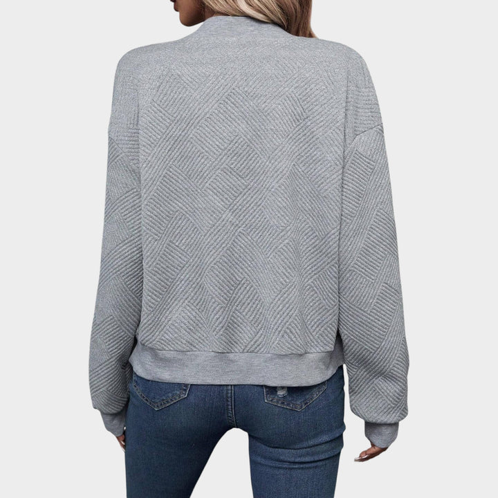 Women’s Bomber Jacket Casual Textured Zip Up Lightweight