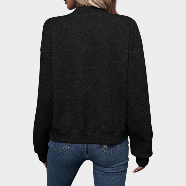 Women’s Bomber Jacket Casual Textured Zip Up Lightweight