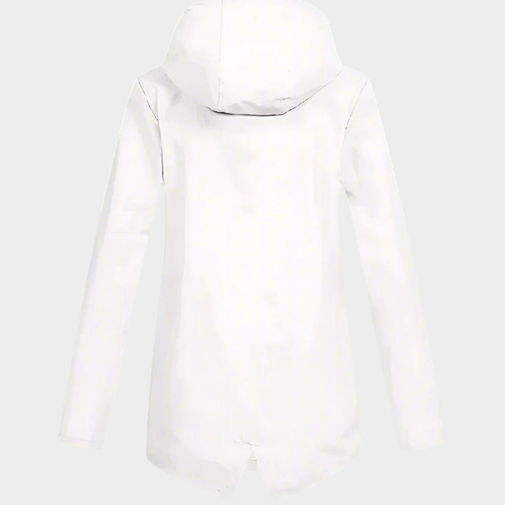Women’s Waterproof Rain Jacket Hooded Longline Design