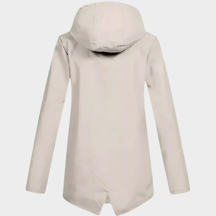 Women’s Waterproof Rain Jacket Hooded Longline Design