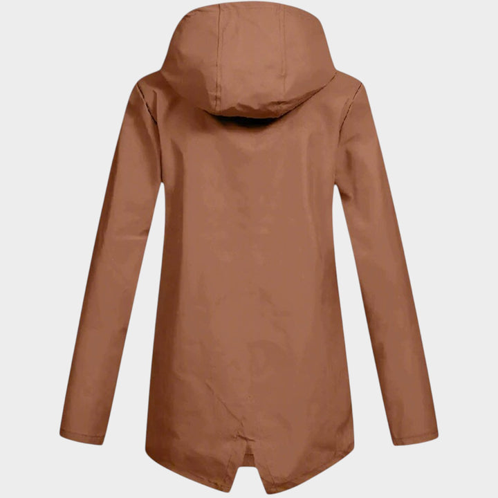 Women’s Waterproof Rain Jacket Hooded Longline Design