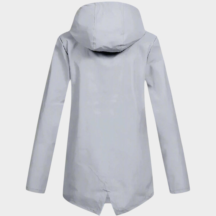 Women’s Waterproof Rain Jacket Hooded Longline Design